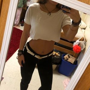 white crop top